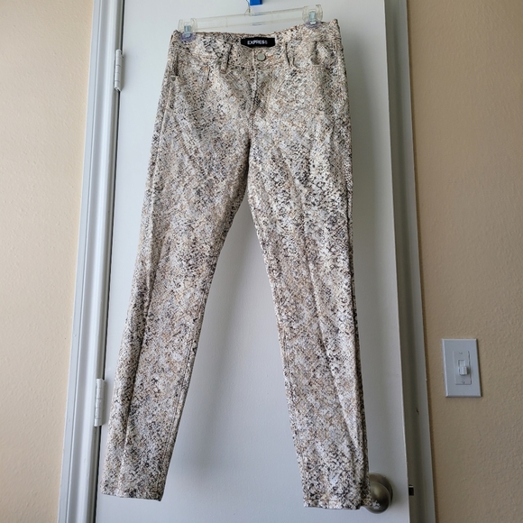 EXPRESS Snake Print Skinny Jeans Size 2